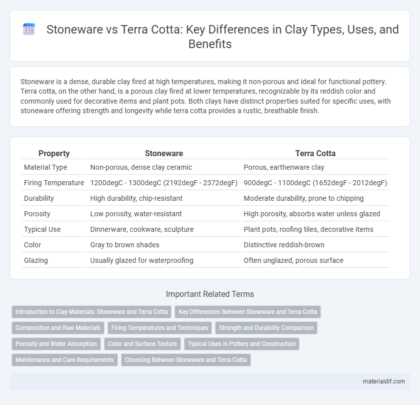 Stoneware vs Terra Cotta: Key Differences in Clay Types, Uses, and Benefits