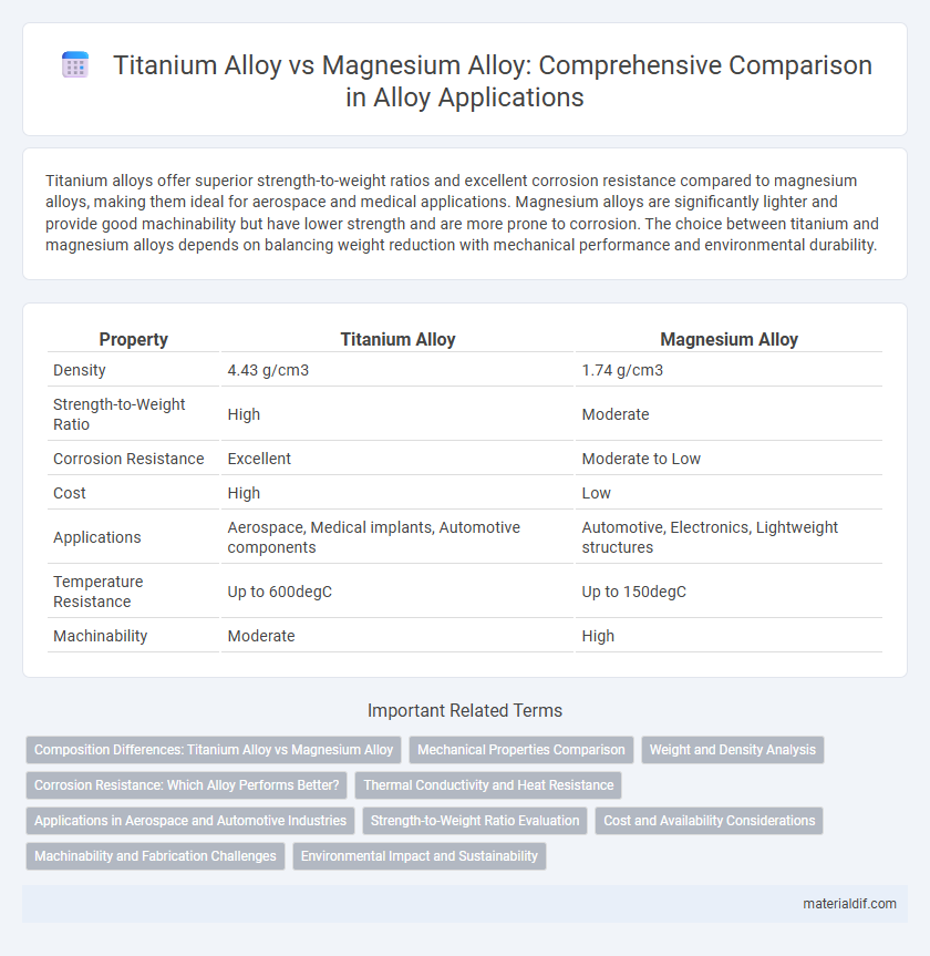 Titanium Alloy vs Magnesium Alloy: Comprehensive Comparison in Alloy Applications