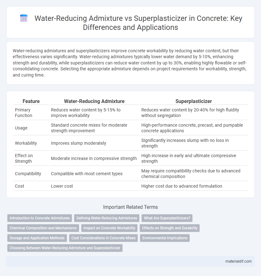 Water-Reducing Admixture vs Superplasticizer in Concrete: Key Differences and Applications