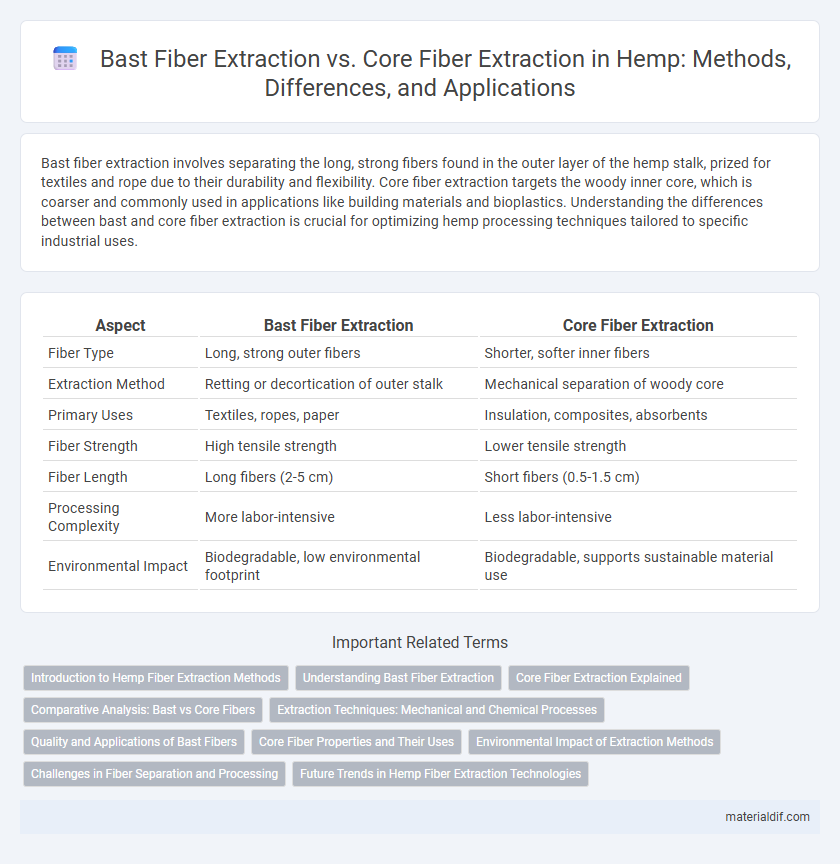 Bast Fiber Extraction vs. Core Fiber Extraction in Hemp: Methods, Differences, and Applications