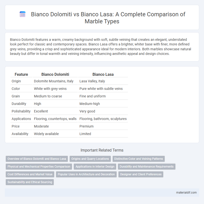 Bianco Dolomiti vs Bianco Lasa: A Complete Comparison of Marble Types