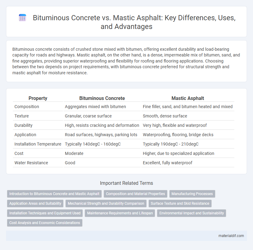 Bituminous Concrete vs. Mastic Asphalt: Key Differences, Uses, and Advantages