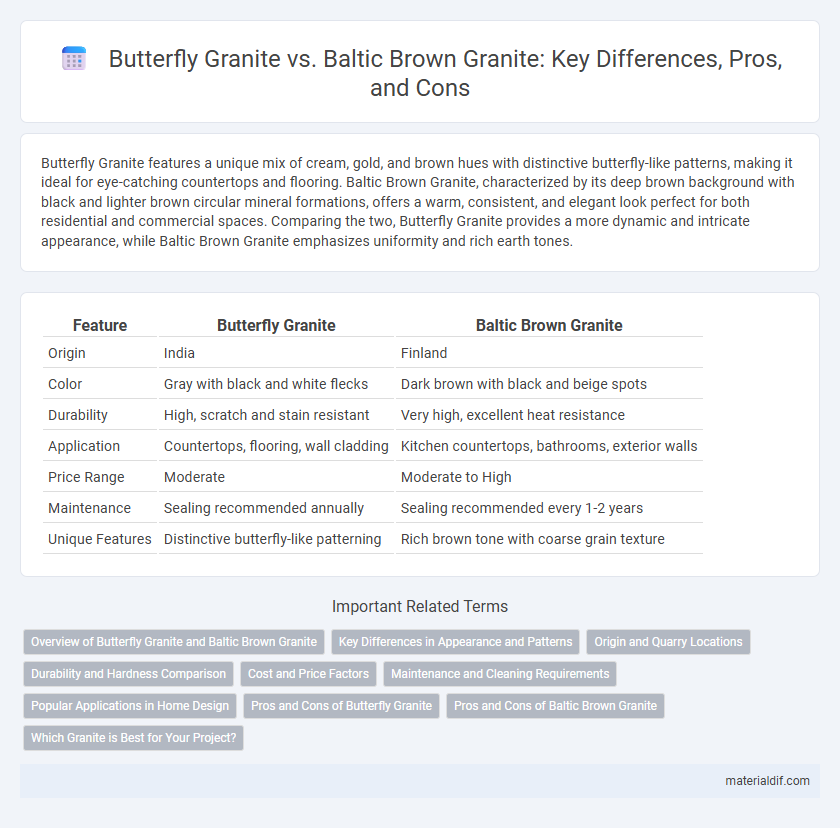 Butterfly Granite vs. Baltic Brown Granite: Key Differences, Pros, and Cons