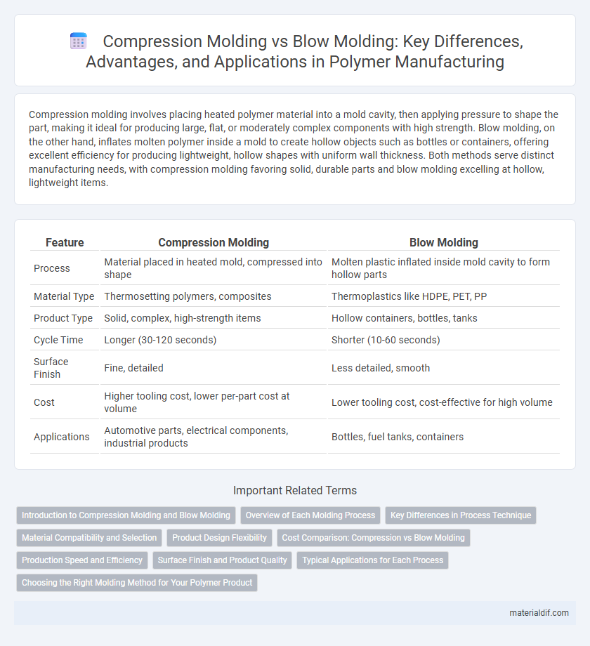 Compression Molding vs Blow Molding: Key Differences, Advantages, and Applications in Polymer Manufacturing