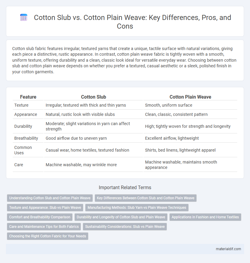 Cotton Slub vs. Cotton Plain Weave: Key Differences, Pros, and Cons