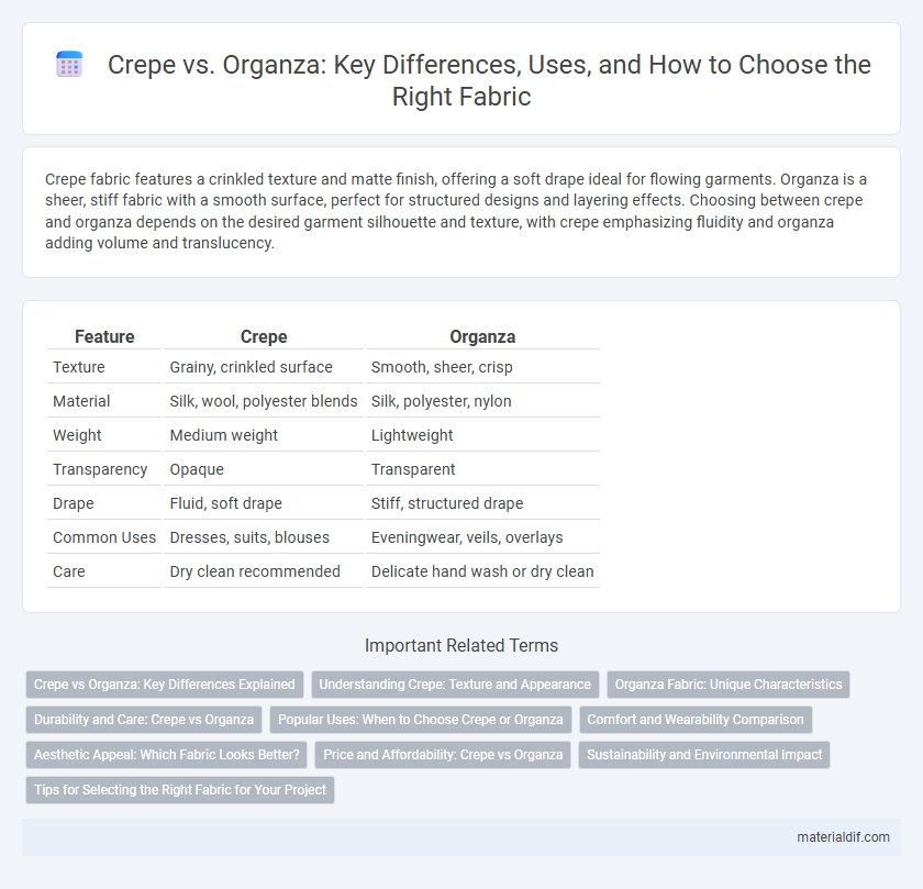 Crepe vs. Organza: Key Differences, Uses, and How to Choose the Right Fabric