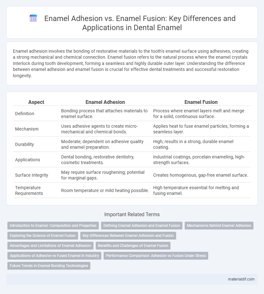 Enamel Adhesion vs. Enamel Fusion: Key Differences and Applications in Dental Enamel