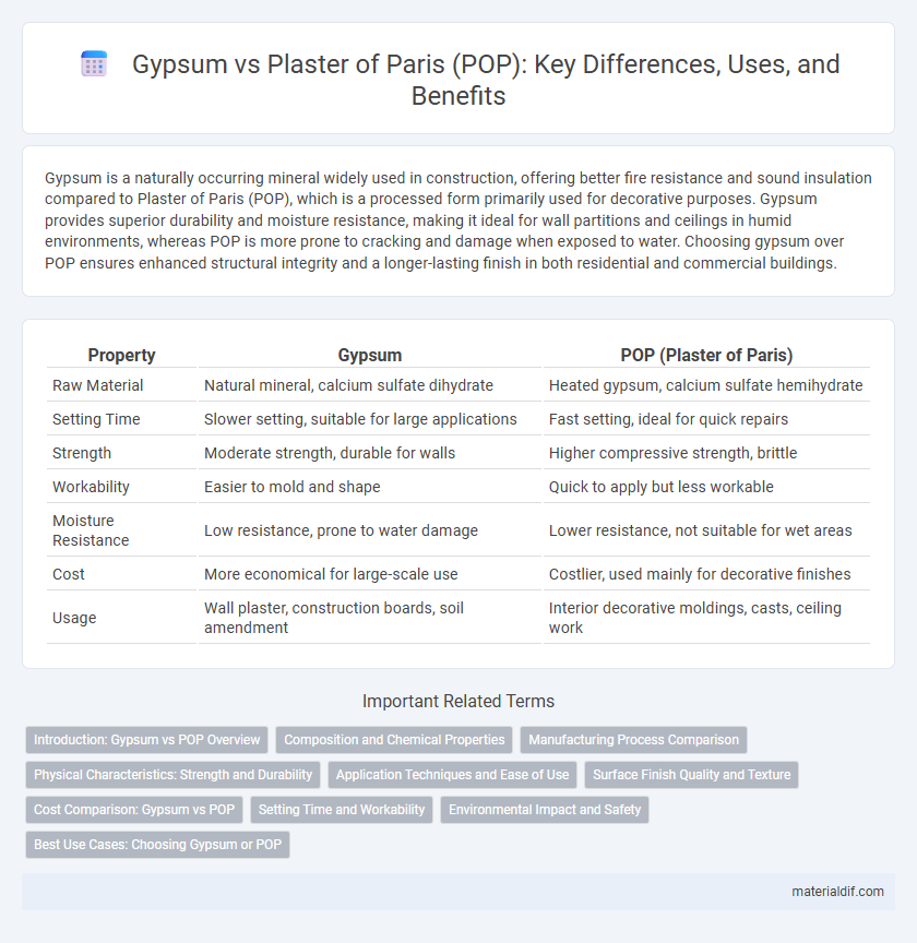Gypsum vs Plaster of Paris (POP): Key Differences, Uses, and Benefits