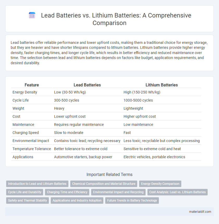 Lead Batteries vs. Lithium Batteries: A Comprehensive Comparison