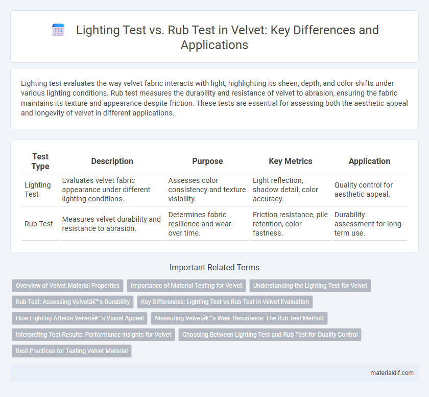 Lighting Test vs. Rub Test in Velvet: Key Differences and Applications