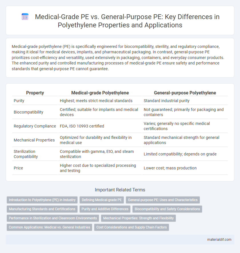 Medical-Grade PE vs. General-Purpose PE: Key Differences in Polyethylene Properties and Applications