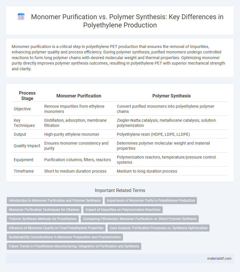 Monomer Purification vs. Polymer Synthesis: Key Differences in Polyethylene Production