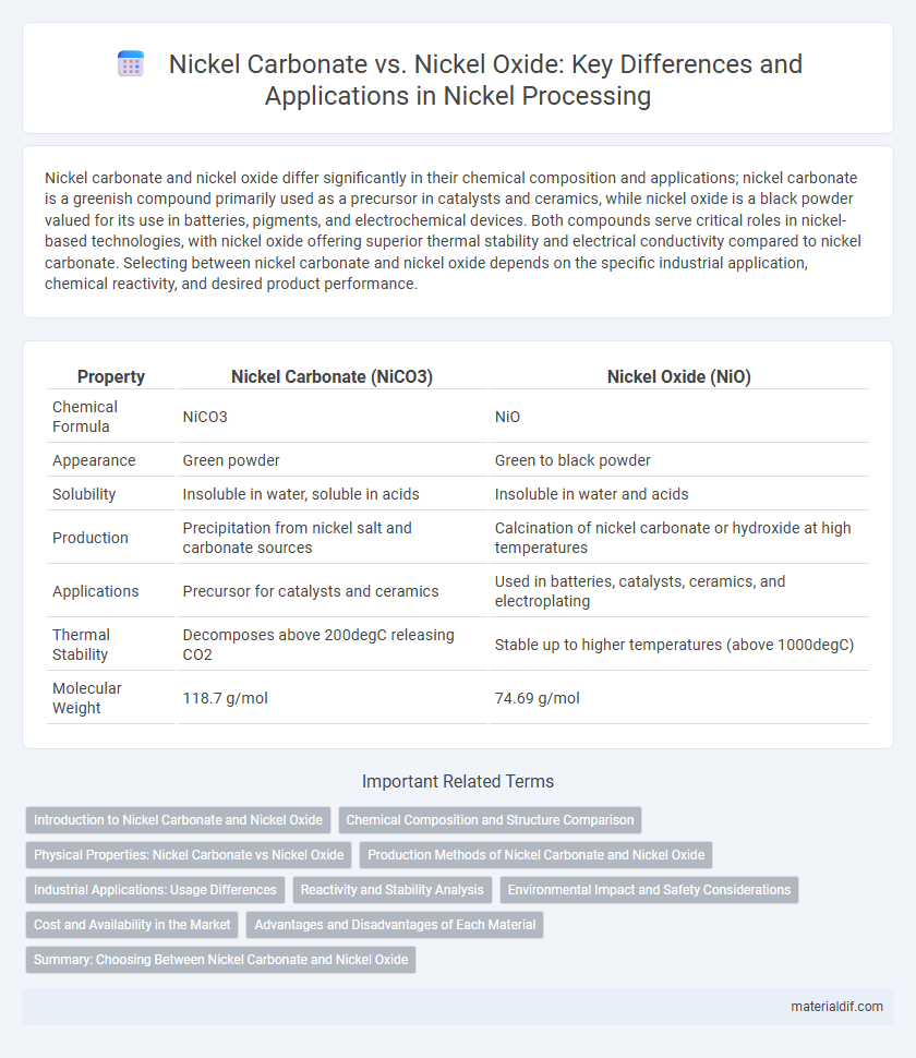 Nickel Carbonate vs. Nickel Oxide: Key Differences and Applications in Nickel Processing