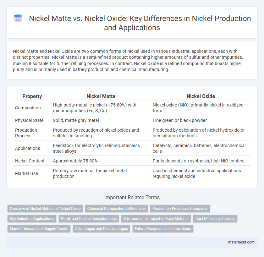 Nickel Matte vs. Nickel Oxide: Key Differences in Nickel Production and Applications
