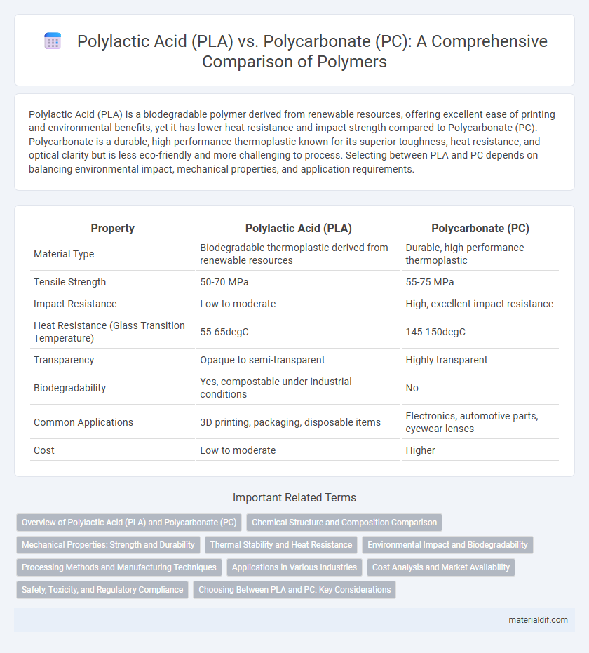 Polylactic Acid (PLA) vs. Polycarbonate (PC): A Comprehensive Comparison of Polymers