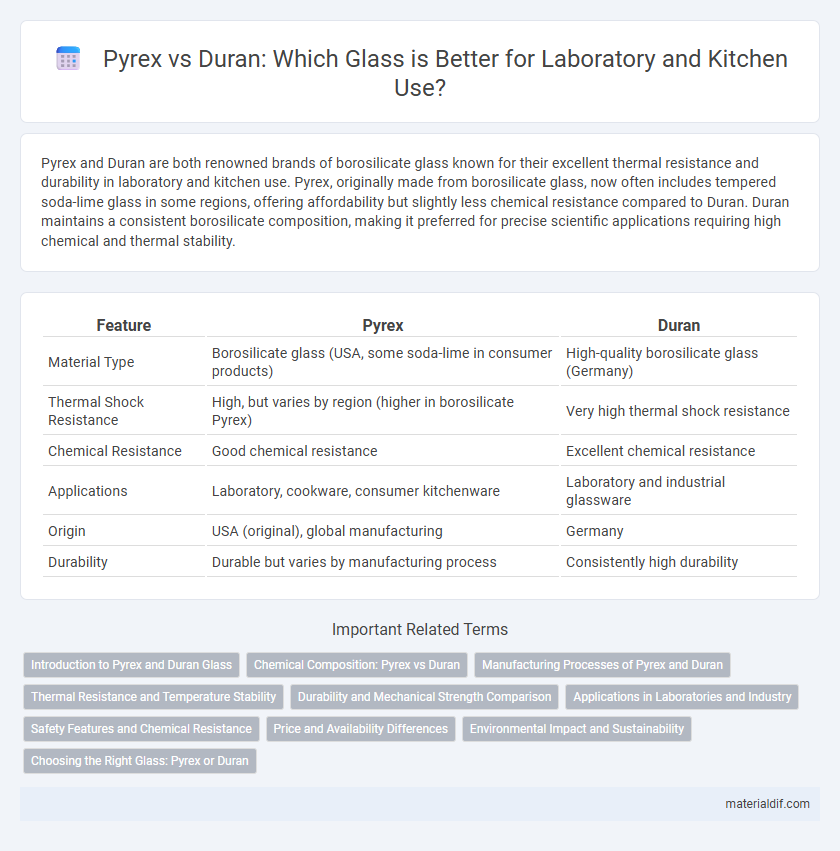 Pyrex vs Duran: Which Glass is Better for Laboratory and Kitchen Use?