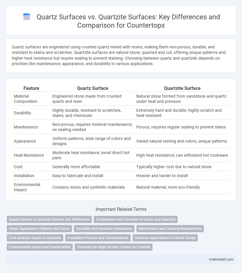 Quartz Surfaces vs. Quartzite Surfaces: Key Differences and Comparison for Countertops
