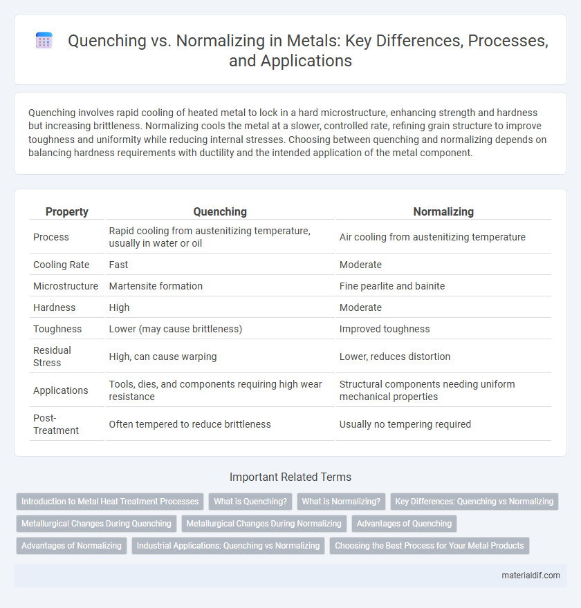 Quenching vs. Normalizing in Metals: Key Differences, Processes, and Applications