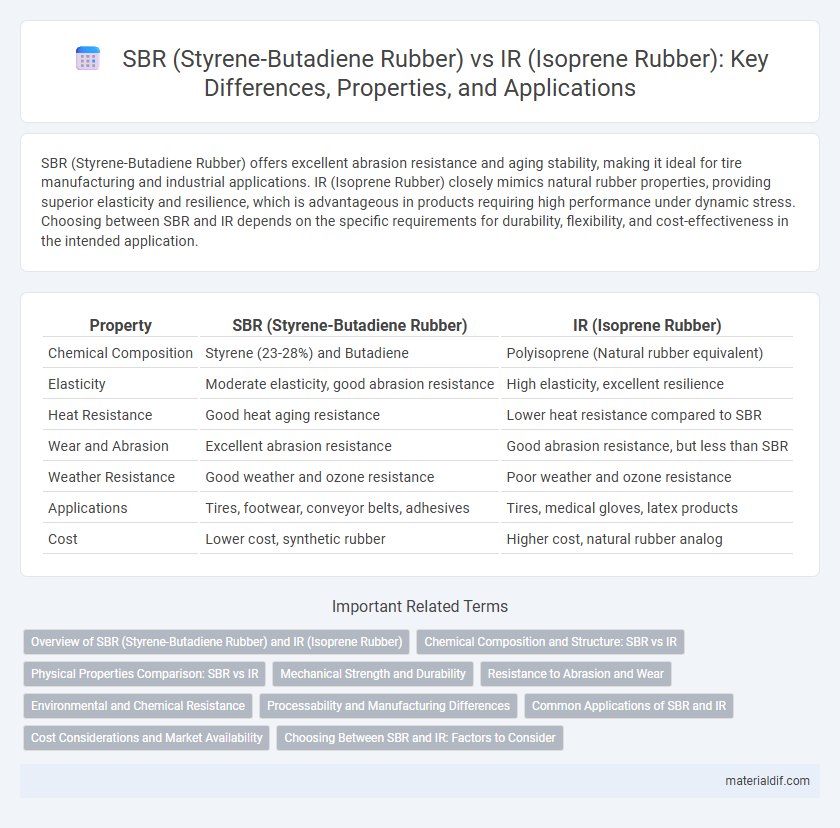 SBR (Styrene-Butadiene Rubber) vs IR (Isoprene Rubber): Key Differences, Properties, and Applications
