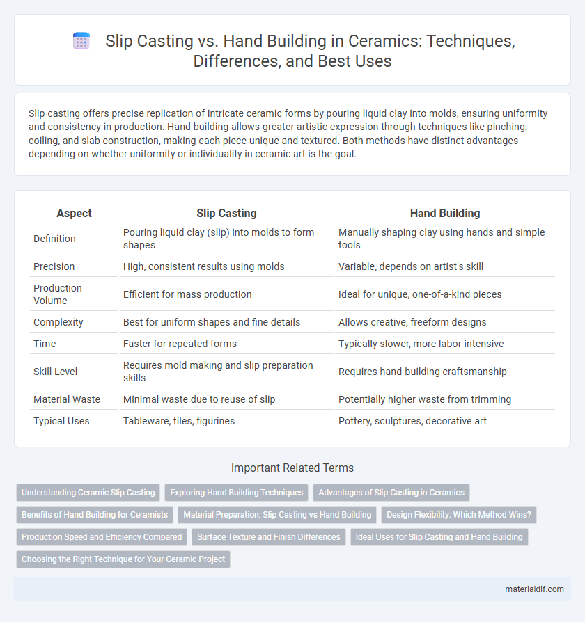 Slip Casting vs. Hand Building in Ceramics: Techniques, Differences, and Best Uses