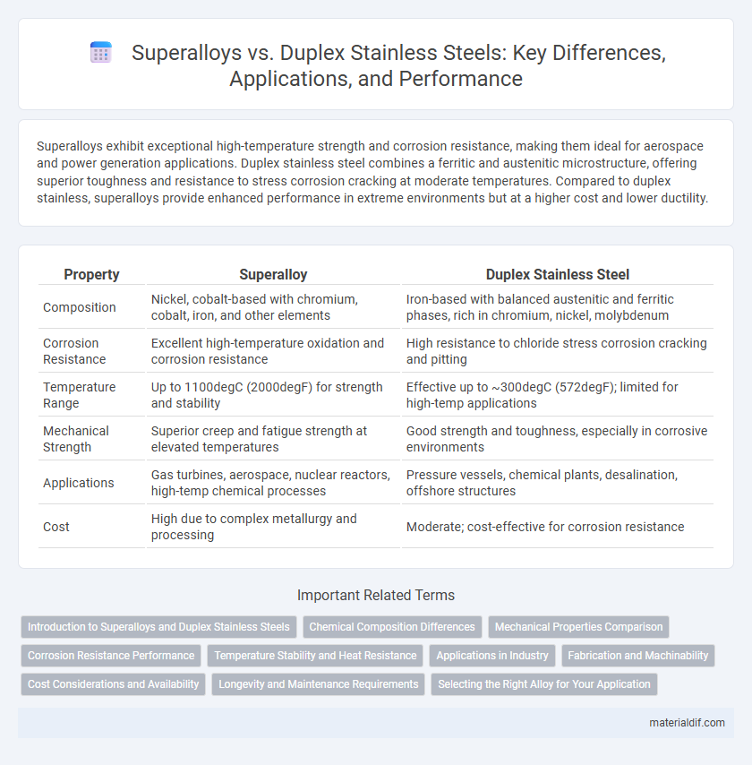 Superalloys vs. Duplex Stainless Steels: Key Differences, Applications, and Performance