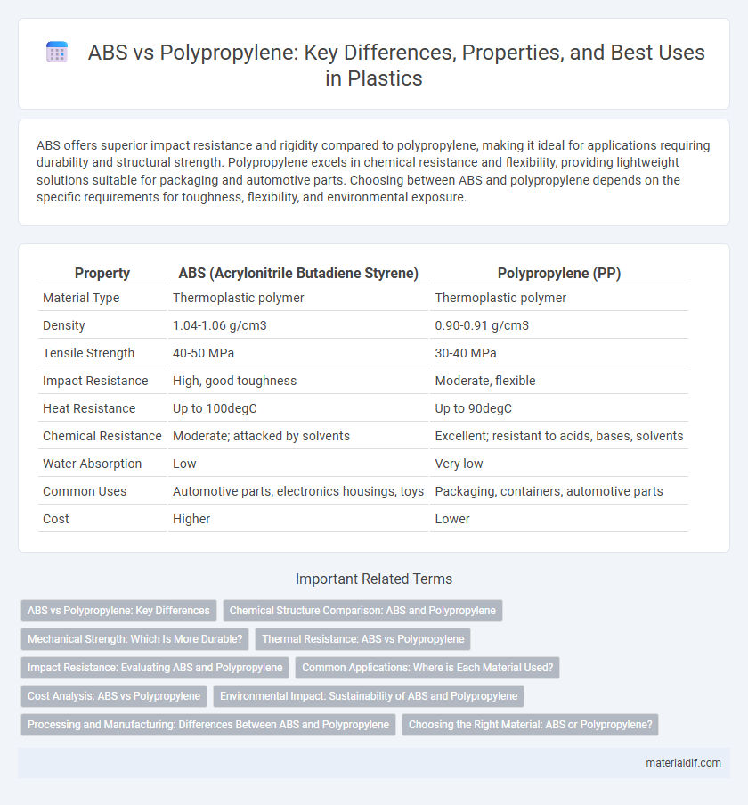 ABS vs Polypropylene: Key Differences, Properties, and Best Uses in Plastics