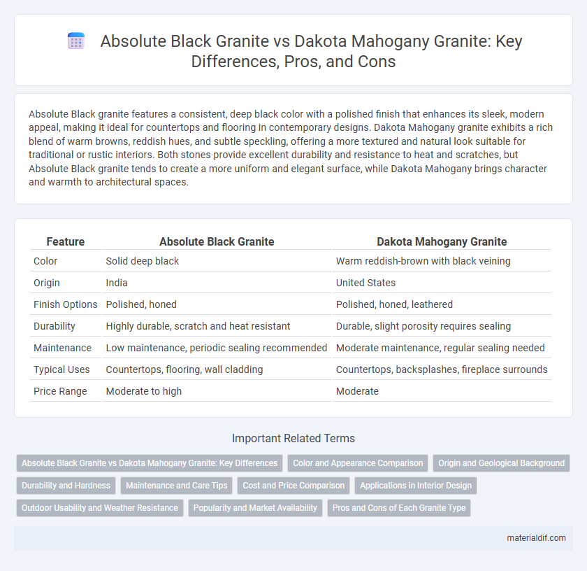 Absolute Black Granite vs Dakota Mahogany Granite: Key Differences, Pros, and Cons