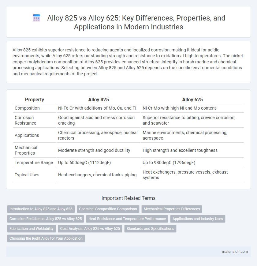 Alloy 825 vs Alloy 625: Key Differences, Properties, and Applications in Modern Industries