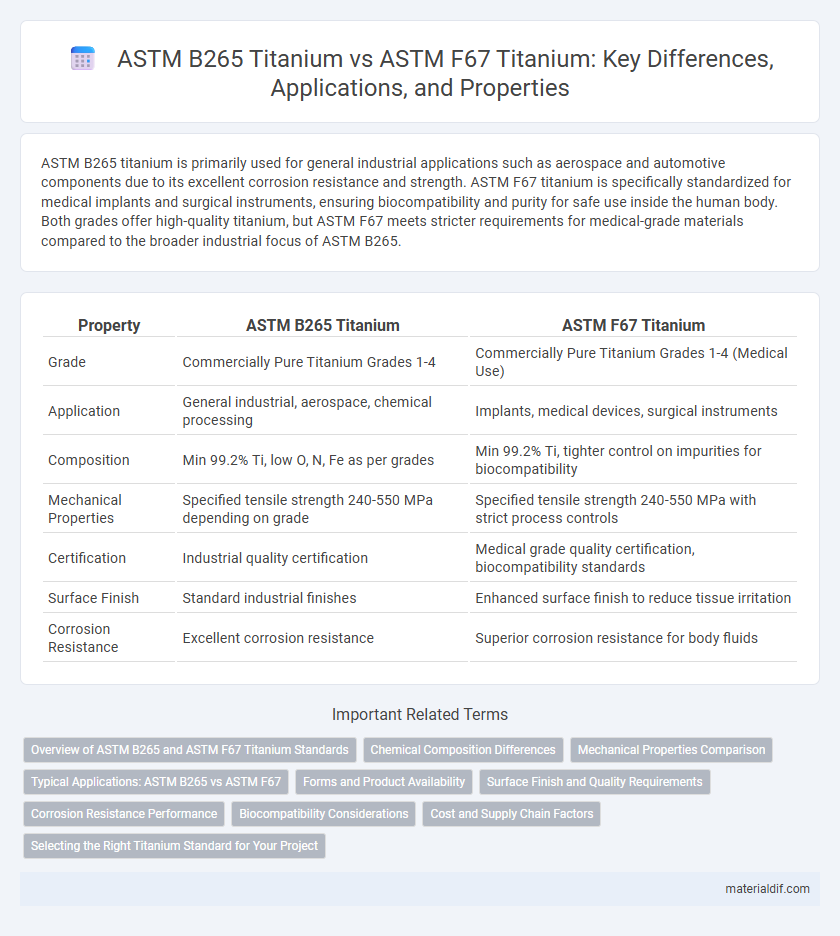 ASTM B265 Titanium vs ASTM F67 Titanium: Key Differences, Applications, and Properties