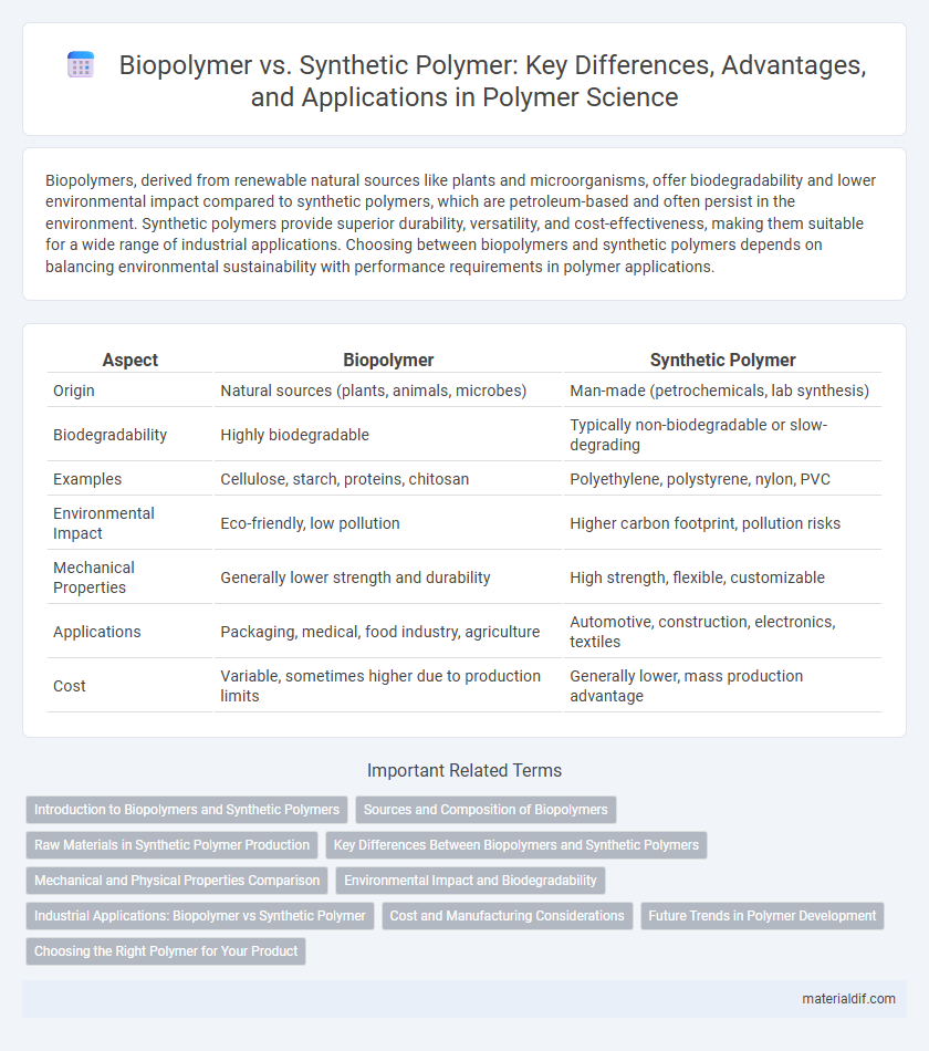 Biopolymer vs. Synthetic Polymer: Key Differences, Advantages, and Applications in Polymer Science