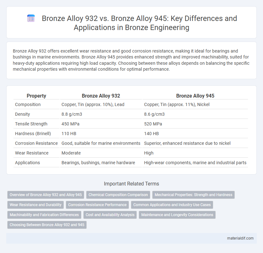 Bronze Alloy 932 vs. Bronze Alloy 945: Key Differences and Applications in Bronze Engineering