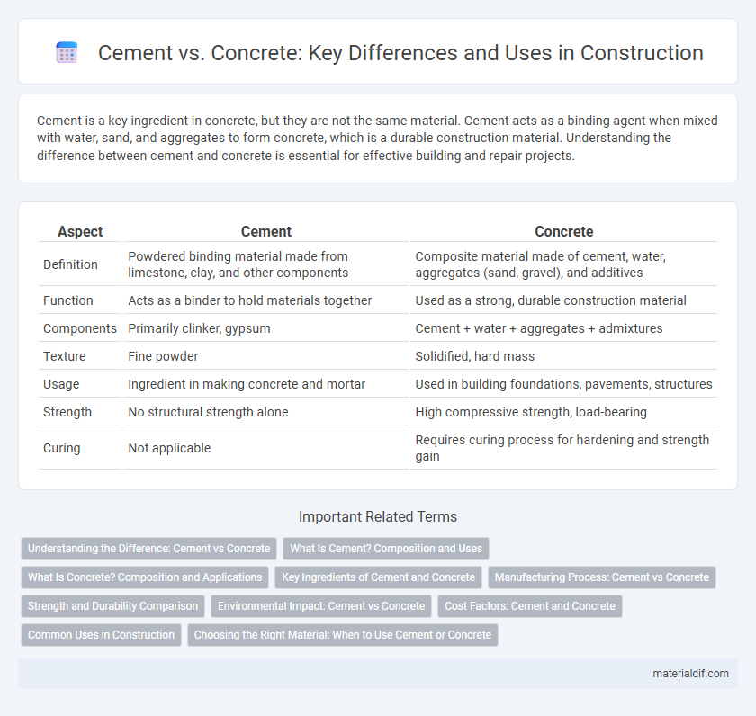 Cement vs. Concrete: Key Differences and Uses in Construction