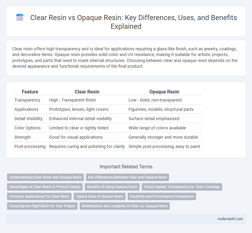 Clear Resin vs Opaque Resin: Key Differences, Uses, and Benefits Explained