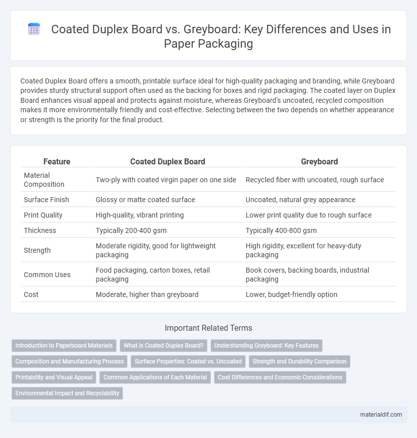 Coated Duplex Board vs. Greyboard: Key Differences and Uses in Paper Packaging
