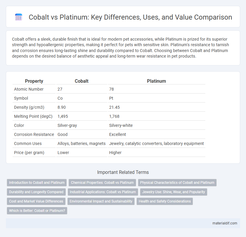 Cobalt vs Platinum: Key Differences, Uses, and Value Comparison