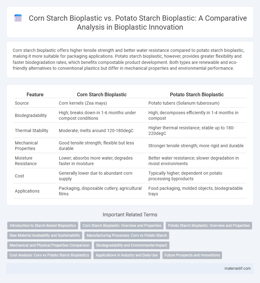 Corn Starch Bioplastic vs. Potato Starch Bioplastic: A Comparative Analysis in Bioplastic Innovation