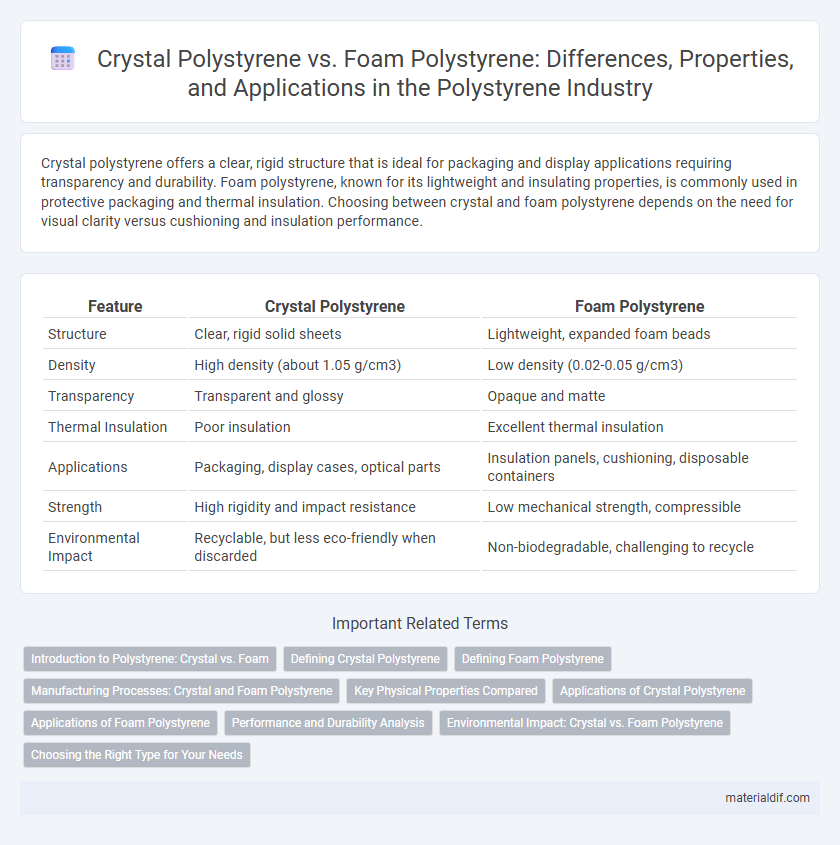 Crystal Polystyrene vs. Foam Polystyrene: Differences, Properties, and Applications in the Polystyrene Industry