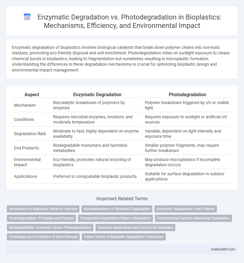 Enzymatic Degradation vs. Photodegradation in Bioplastics: Mechanisms, Efficiency, and Environmental Impact