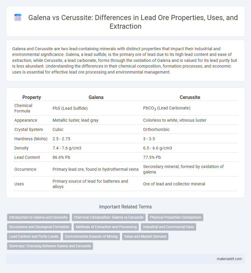 Galena vs Cerussite: Differences in Lead Ore Properties, Uses, and Extraction