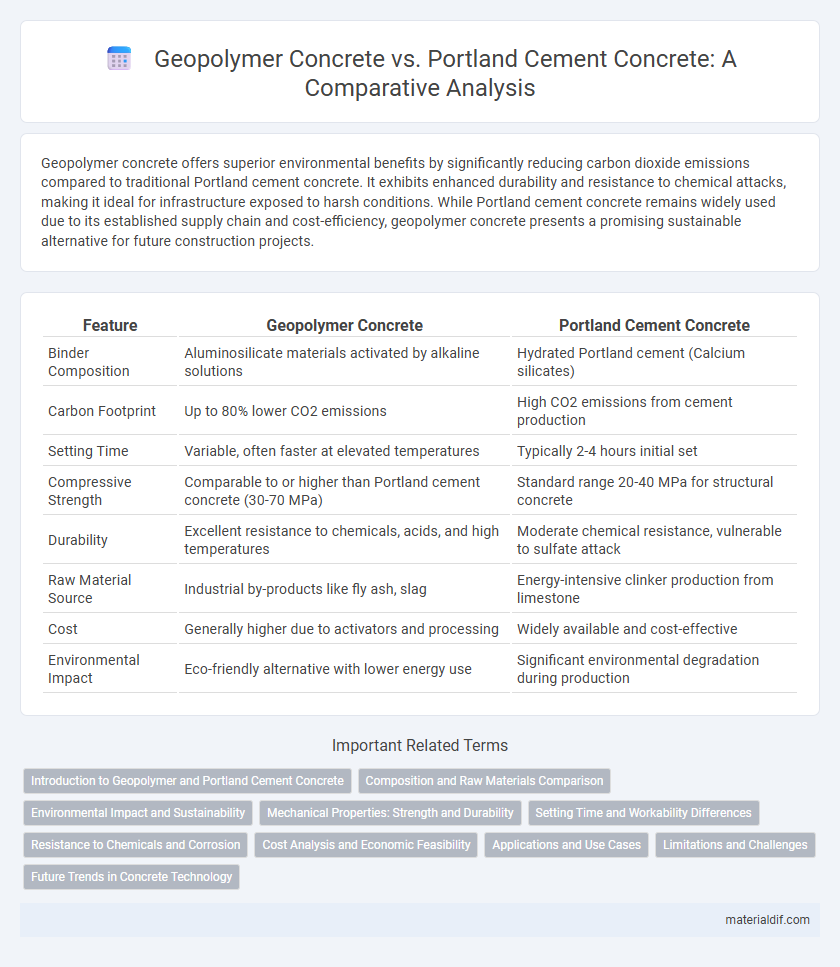 Geopolymer Concrete vs. Portland Cement Concrete: A Comparative Analysis