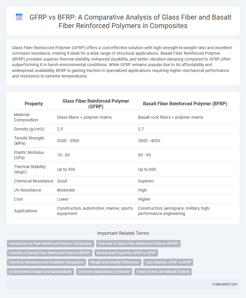GFRP vs BFRP: A Comparative Analysis of Glass Fiber and Basalt Fiber Reinforced Polymers in Composites