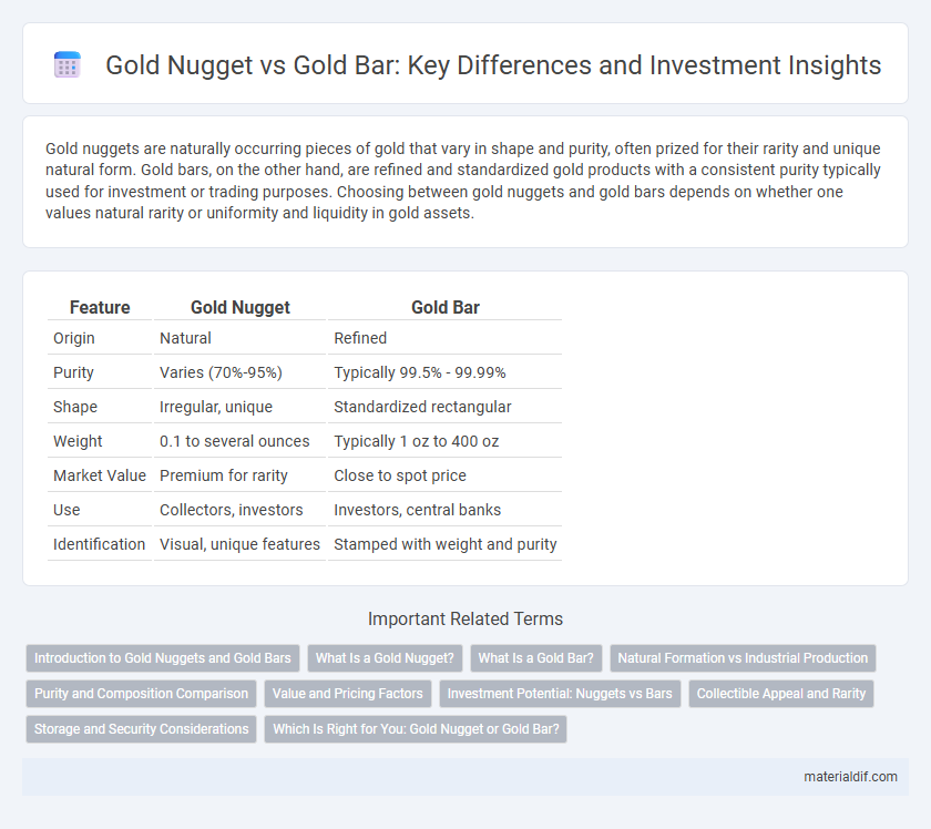 Gold Nugget vs Gold Bar: Key Differences and Investment Insights