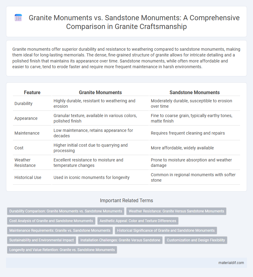 Granite Monuments vs. Sandstone Monuments: A Comprehensive Comparison in Granite Craftsmanship