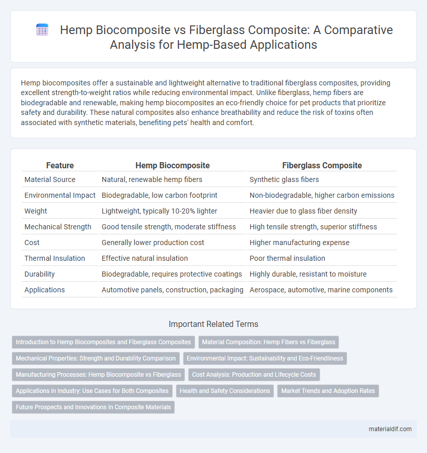 Hemp Biocomposite vs Fiberglass Composite: A Comparative Analysis for Hemp-Based Applications