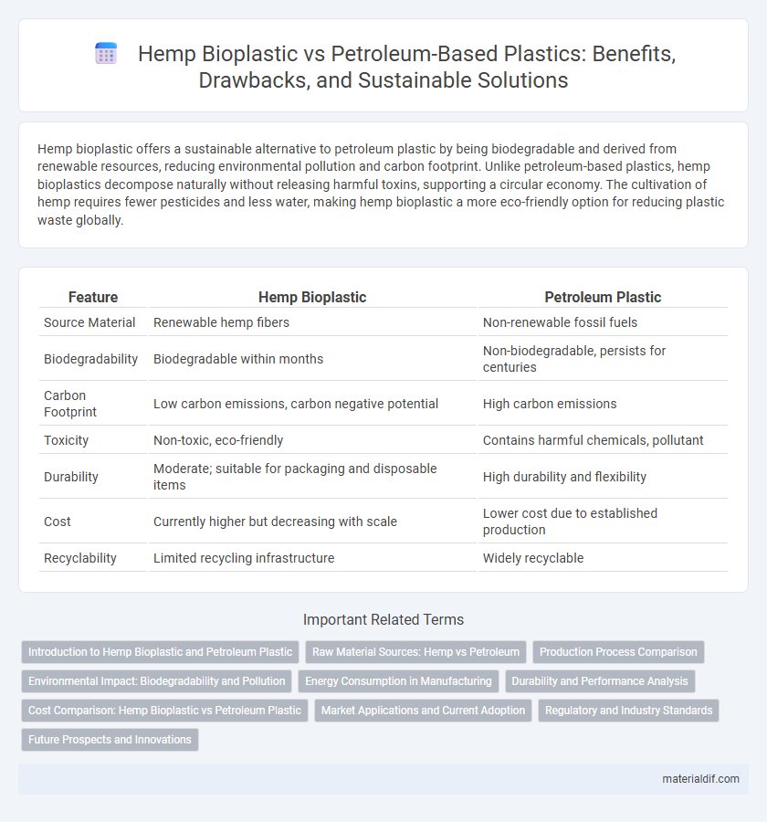 Hemp Bioplastic vs Petroleum-Based Plastics: Benefits, Drawbacks, and Sustainable Solutions