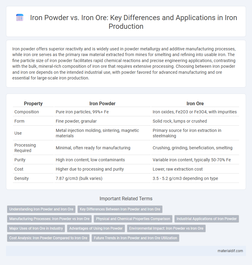 Iron Powder vs. Iron Ore: Key Differences and Applications in Iron Production