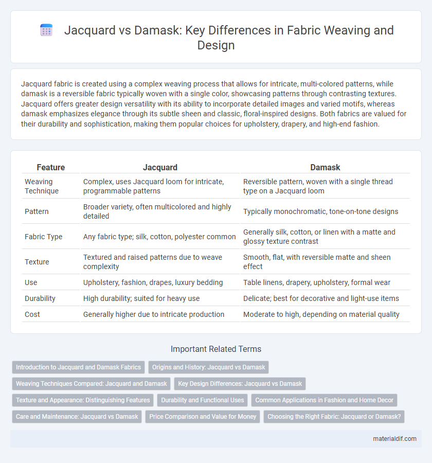 Jacquard vs Damask: Key Differences in Fabric Weaving and Design