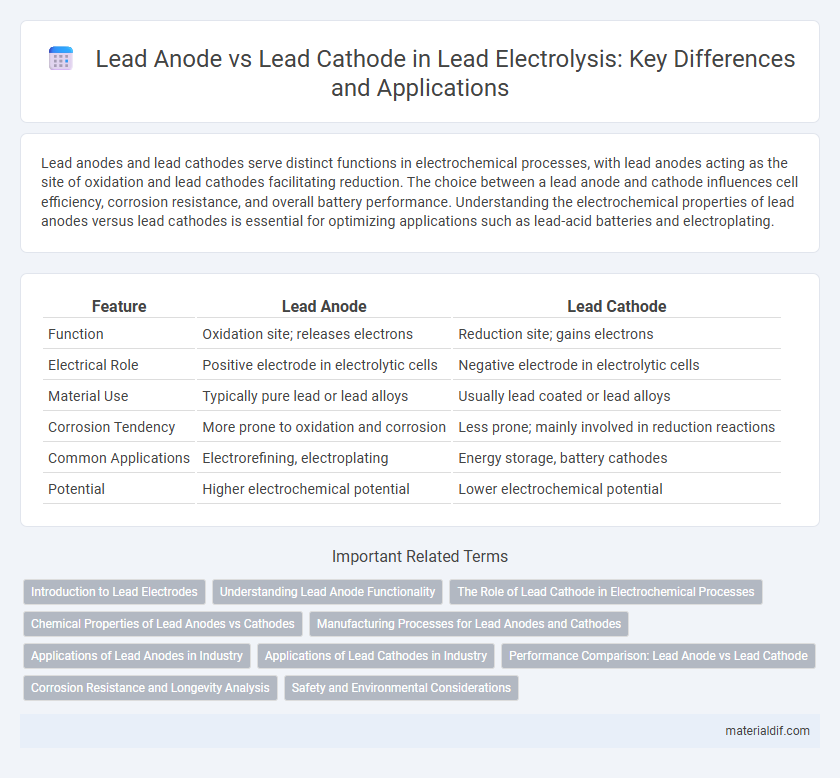 Lead Anode vs Lead Cathode in Lead Electrolysis: Key Differences and Applications