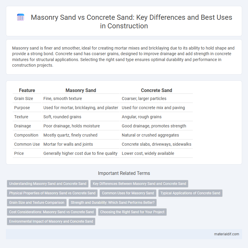Masonry Sand vs Concrete Sand: Key Differences and Best Uses in Construction