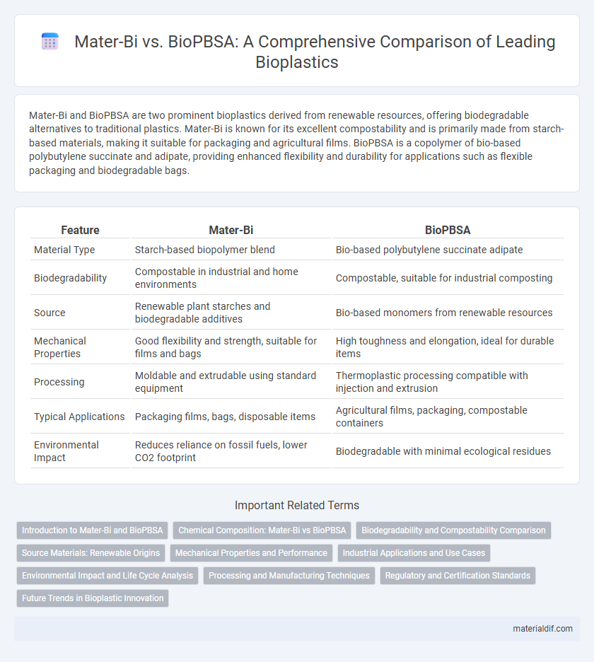 Mater-Bi vs. BioPBSA: A Comprehensive Comparison of Leading Bioplastics